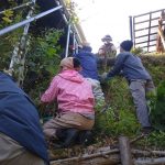 テラス下の段切り作業