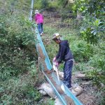 土嚢の土砂ながし